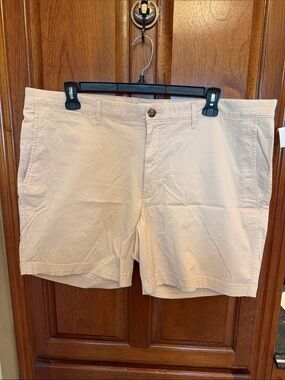 Goodfellow Men's Flat Front Shorts in Light Beige
